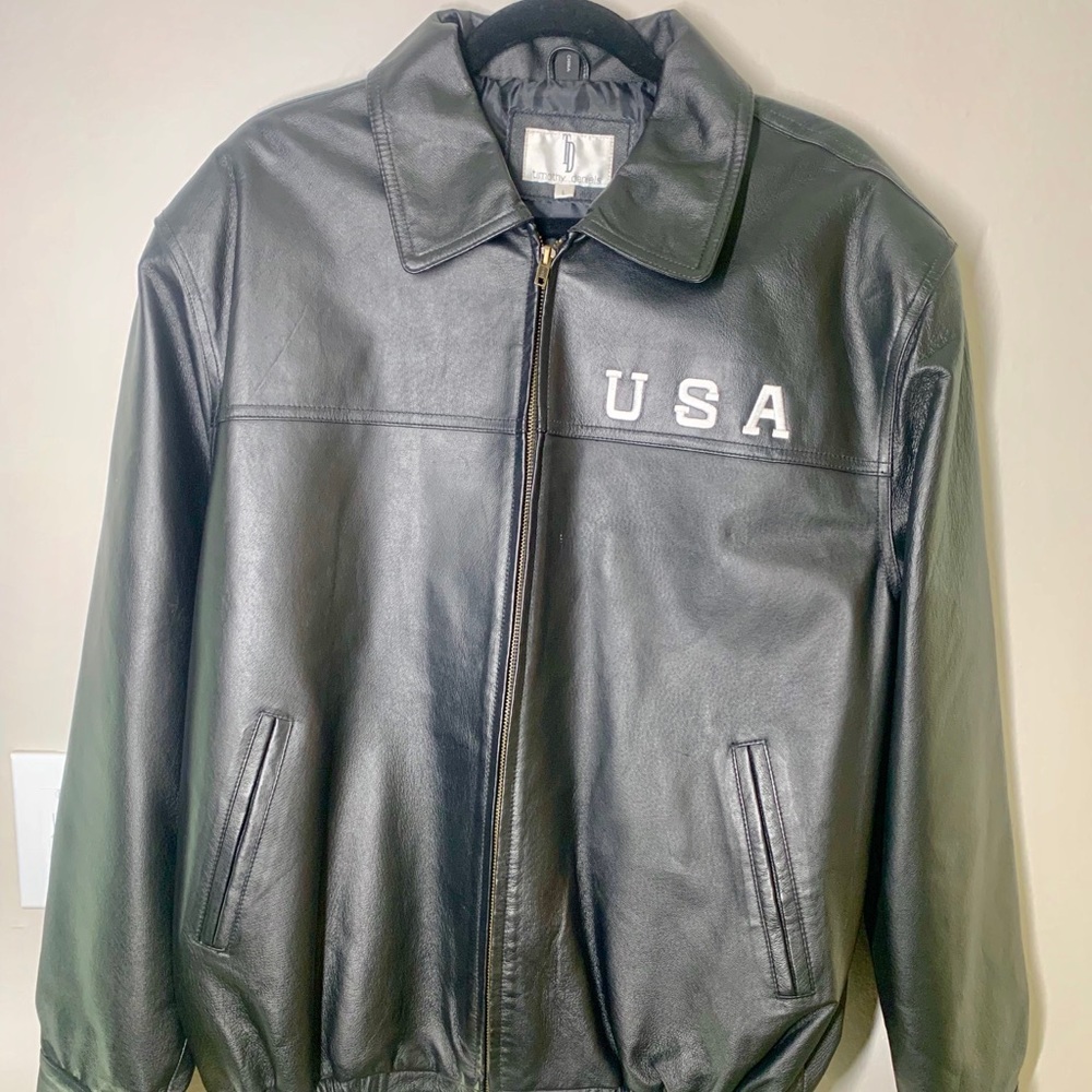 Men Tommy Daniels Leather Jacket